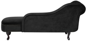 Chaise longue sinistra in velluto nero NIMES Beliani