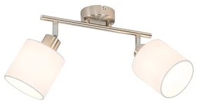 Faretto da soffitto in acciaio con paralume bianco 2 luci orientabili - Hetta