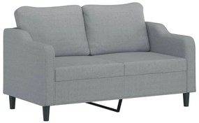 Set di divani 2 pz con cuscini grigio chiaro in tessuto