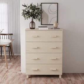Credenza Hamar Ambra 79x40x103,5 Cm İn Legno Massello Di Pino /