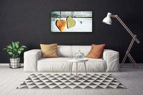 Quadro su tela Cuore in legno Art 100x50 cm