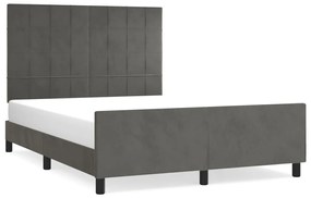 Giroletto con testiera grigio scuro 140x190 cm in velluto