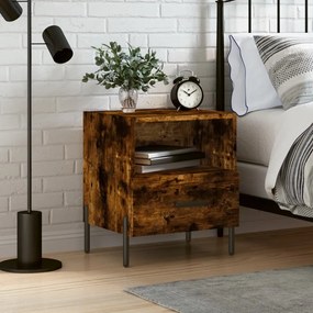 Comodino Rovere Fumo 40x35x47,5 Cm İn Legno Multistrato /