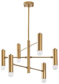 Lampadario dorato con paralume in metallo Gharib – Opviq lights