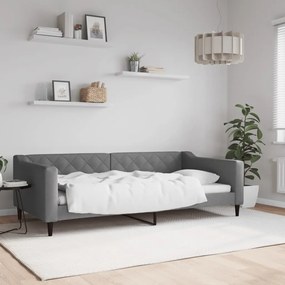 Letto da giorno grigio scuro 100x200 cm in tessuto