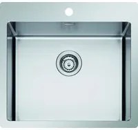 Lavello da incasso in acciaio inox a una vasca con foro per miscelatore 55x51cm Coveh