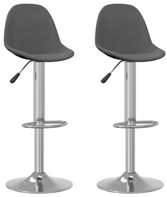 Sgabelli Da Bar 2 Pz İn Tessuto Grigio Scuro /