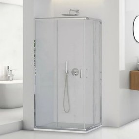 Box doccia angolare 70x70 cm doppio scorrevole vetro trasparente  Tay