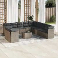 Set Divani da Giardino 12 pz con Cuscini Grigio in Polyrattancod mxl 111265