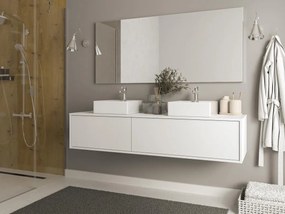 Mobile per bagno sospeso Bianco con lavabo doppio L150 cm - ISAURE II