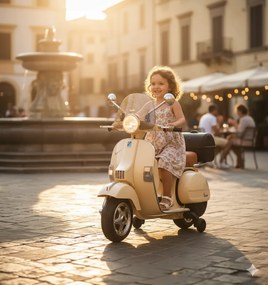 Piaggio Vespa PX150 Full Elettrica 12V per Bambini Crema...
