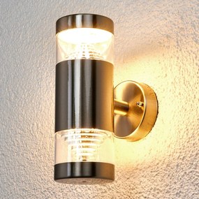 Applique da esterni a LED LANEA Lindby, Alluminio / Grigio / Zincato, Acciaio Inox, Moderno, Applique LED da esterni