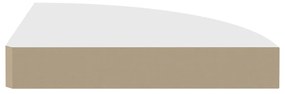 Scaffali angolari a parete 4 pz bianchi 25x25x3,8 cm mdf