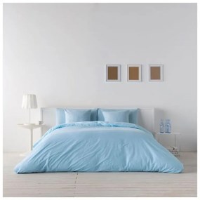 Copripiumino Naturals Lino Azzurro Chiaro Azzurro - Letto da 90 (155 x 220 cm)