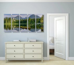 Quadri 5 pezzi – Splendido panorama montano al lago