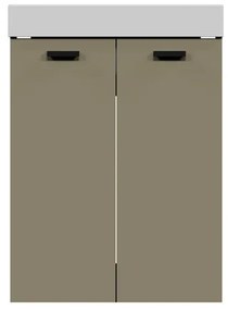 Mobile da bagno sotto lavabo COLAVENE Alaqua beige opaco L 60 x H 76 x P 50 cm 2 ante, lavabo non incluso