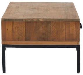 Tavolino da salotto 90x50x35cm legno massello di pino riciclato
