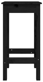 Sgabelli da bar 2 pz neri 40x40x78 cm legno massello di pino