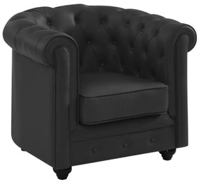 Poltrona in Pelle di bufalo Nera - CHESTERFIELD