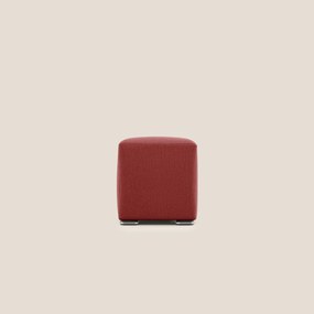 Cube pouf in tessuto morbido smacchiabile T05 rosso