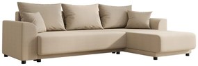 Divano letto angolare e reversibile in Tessuto Beige - NESSARO
