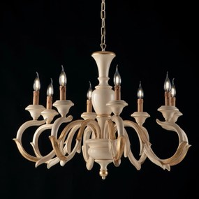 Bonetti Illumina - 8-light chandelier Fiorenza Avorio / Oro