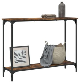 Tavolino consolle rovere fumo 101x30,5x75 cm legno multistrato
