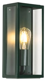 Lampada da parete industriale per esterni verde scuro con vetro IP44 - Rotterdam