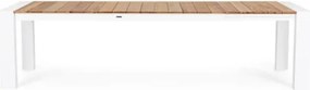 Tavolo Da Esterno In Alluminio Piano In Teak Allungabile 100x228/294 Cm Cameron Bianco Bizzotto