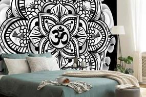 Carta da parati – Mandala della salute in bianco e nero