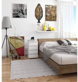 Cassettiera Moderna 40x35x74 Cm 4 Cassetti Bianco Opaco Artika