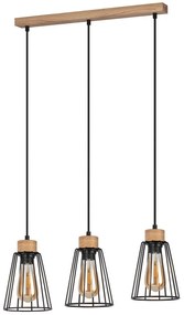 Spot-Light 1311374 - Lampadario a sospensione con filo ORAZIO 3xE27/60W/230V quercia