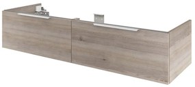 Mobile da bagno sotto lavabo SENSEA Neo grigio / argento lucido L 150 x H 32 x P 48 cm 2 cassetti, lavabo non incluso