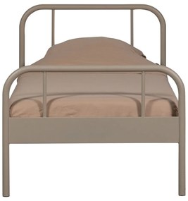 Letto singolo beige in metallo con rete inclusa 90x200 cm Mata – WOOOD