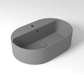 Lavabo da appoggio OLYMPIA CERAMICA ovale in ceramica L 60 x H 17 x P 40 cm grigio