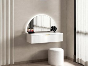 Toeletta sospesa con specchio e LED 1 cassetto Bianco  - FRALYN di PASCAL MORABITO