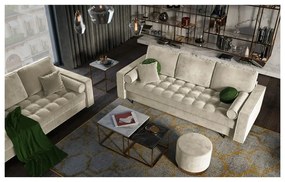 Divano letto in velluto beige Santo - Milo Casa