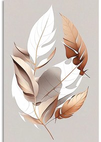 Stampa su tela – Foglie di rame minimaliste