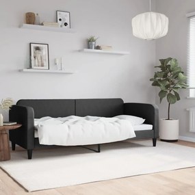 Letto Da Giorno Nero 80x200 Cm İn Tessuto /