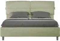 Letto imbottito Matrimoniale 160x200 cm Nandy - Contenitore,Microfibra,T verde