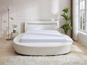 Letto matrimoniale con LED 160 x 200 cm in Similpelle Bianco - ABULIS