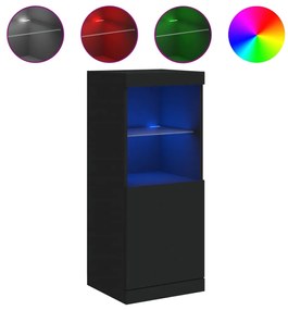 Credenza con Luci LED Nera 41x37x100 cm