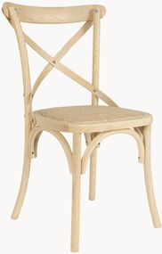 Sedia in legno di frassino con seduta in rattan Cross