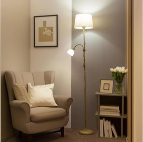 Brilagi - Lampada da terra CERIA 2 in 1 1xE27/100W/230V + 1xE14/25W oro/beige