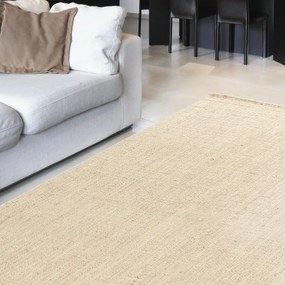 Tappeto Boucle in juta crema, L 230 x L 160 cm