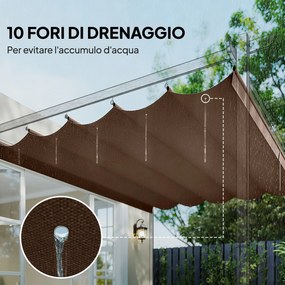 Tetto di Ricambio per Pergola Gazebo da Giardino 300x400 cm in Poliestere Caffè...
