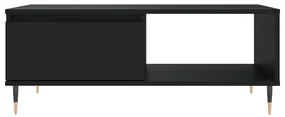 Tavolino da salotto nero 90x60x35 cm in legno multistrato
