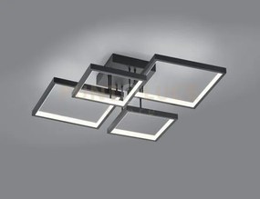 Sorrento plafoniera led 24w 2800lm, 3000k 4 quadrati nera dimmerabi...