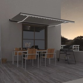 Tenda Da Sole Retrattile Manuale Led 500x350 Cm Crema /