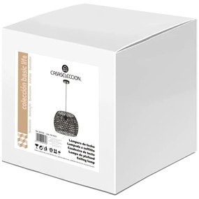 Lampada da soffitto in bambù nero con paralume in bambù ø 35 cm - Casa Selección